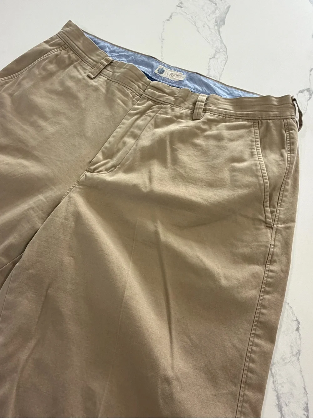 J. Crew Men's Classic Flat Front Chino Shorts Khaki Tan 100% Cotton Size 34